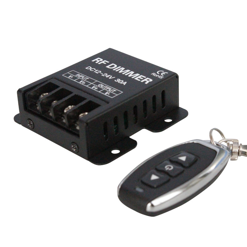RF-T2_RF 3 Keys Black steel 30A led dimmer
